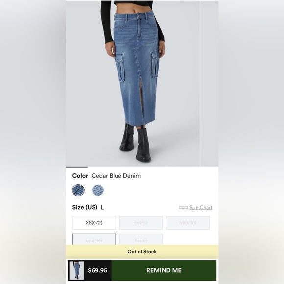 Halara Denim Maxi Cargo Skirt - Picture 8 of 12